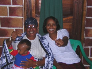 Mama Helen with her daughter Rogathe and grandaughter Shirley