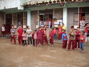 Naga school children enjoying "snack time"