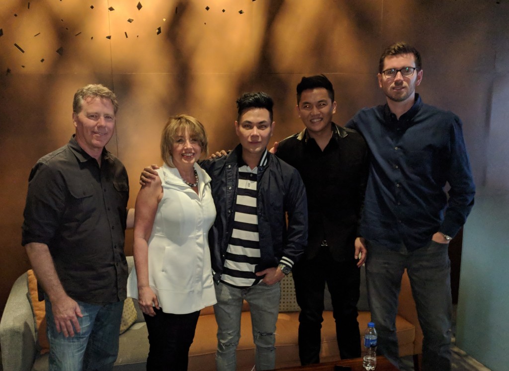 H4C Director Paul Grimsland, Miss Universe President Paula Shugart, Frontrow Exec. RS Francisco, Frontrow Exec. Sam Verzosa and Miss Universe VP Shawn McClain