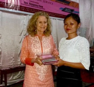 India Director Sarah Smith with Nagaland School student