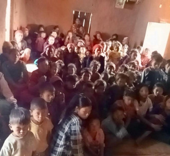 West Nepal Village children inside the classroom